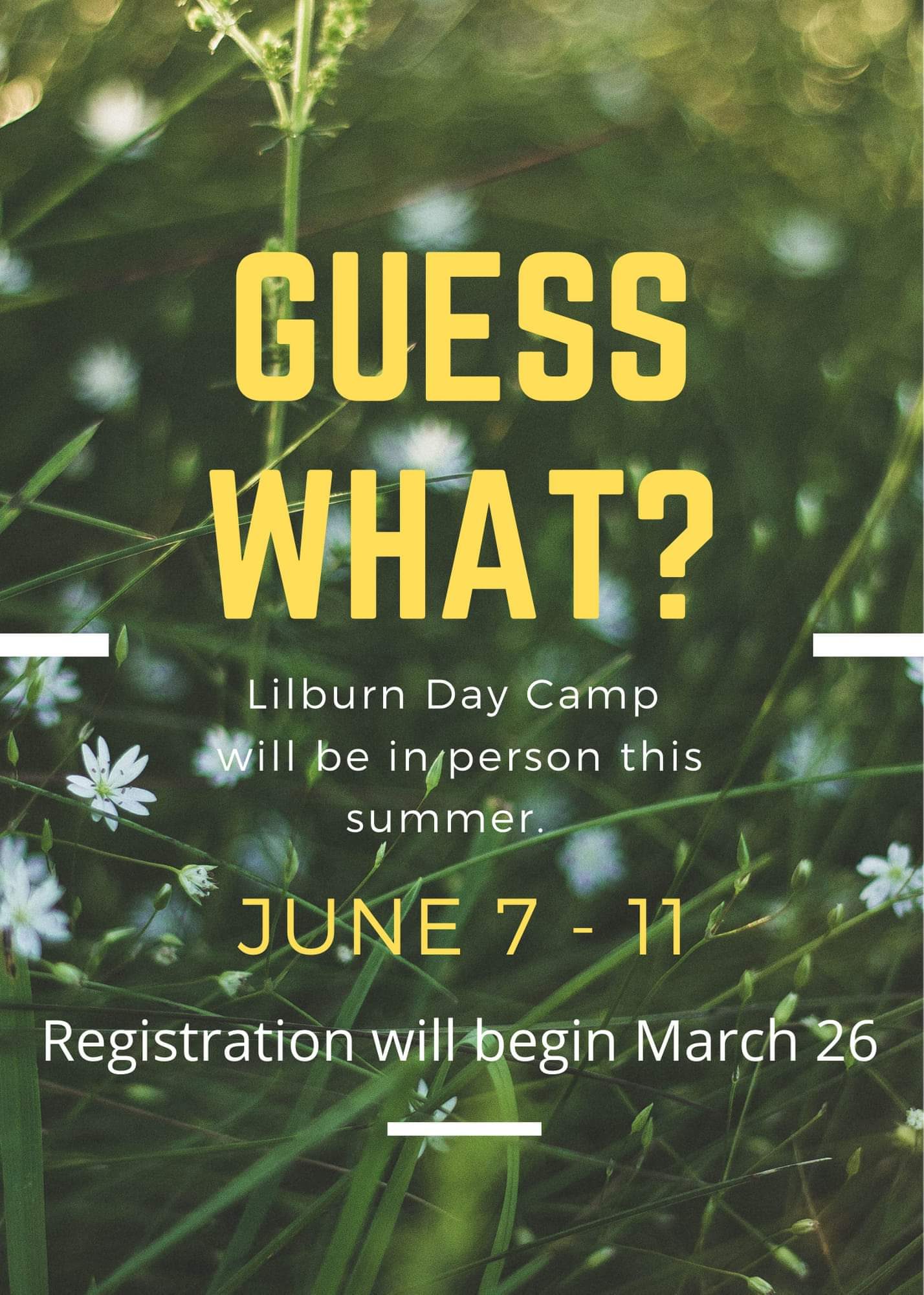 Lilburn Day Camp Registration Now Live!  (June 7 – 11, 2021)